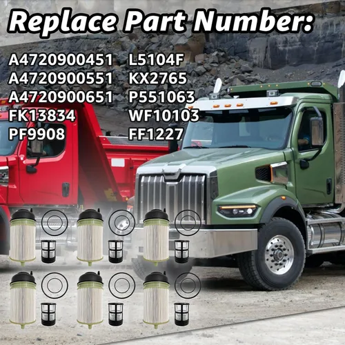 Miniatura 6 de PF9908 Filtro de combustible A4700903151 compatible con Detroit Diesel DD13 DD15 DD16 Freightliner Western Star Kit de filtro de combustible