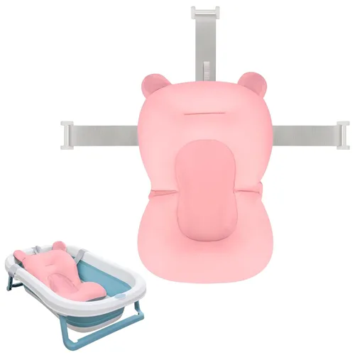 Miniatura 22 de Colorlife Asiento de Baño para Bebé con Malla de Apoyo, Asiento de Baño para Bebé, Ajustable, Cómodo, Antideslizante, Malla de Ducha de Cinco Puntos