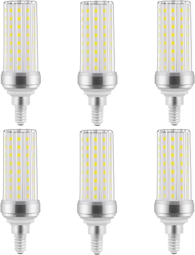 Miniatura 11 de Paquete de 4 bombillas LED E12, bombillas LED de candelabro de 20 W, equivalente a 150 W, luz blanca diurna 6000 K, 2000 lm, no regulables