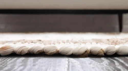Miniatura 5 de Unique Loom Chindi - Alfombra rectangular de yute (2 x 3 pies 1 pulgada, rectangular, blanco y natural/natural)