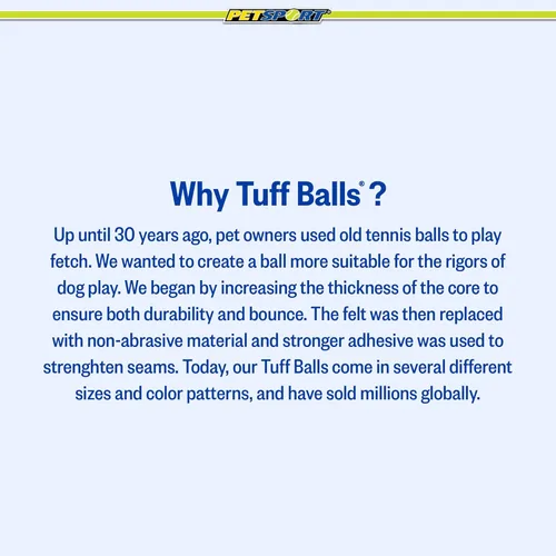 Miniatura 3 de PetSport Giant Tuff Ball - Pelotas de tenis gigantes para perros, ideales para aburrimiento y masticadores agresivos, pelotas de tenis para perros