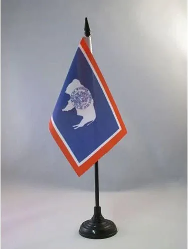 Miniatura 111 de Bandera de mesa de Colorado de 4 x 6 pulgadas, bandera de escritorio del estado de Colorado de EE. UU., 5.9 x 3.9 in, palo y base de plástico negro