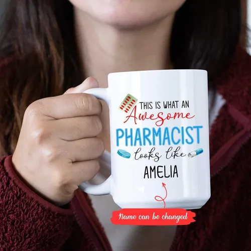 Miniatura 2 de This Is What An Awesome Pharmacist Looks Like taza, taza de farmacéutico personalizada, taza de café farmacéutico para farmacéutico, taza