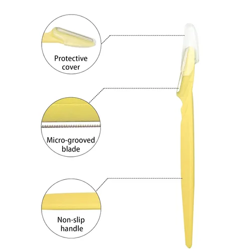 Miniatura 3 de Maquinilla de afeitar de cejas para mujer, 4 piezas de afeitar Dermaplane para mujer, multiusos, moldeador de pelo facial