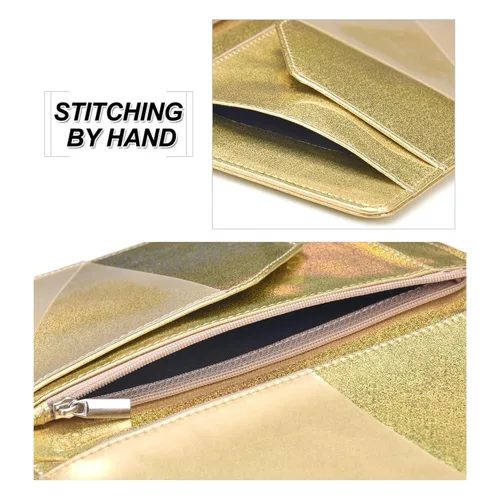 Miniatura 6 de Libreta organizadora para camarera Book&Waitstaff; de piel con brillos y cartera y bolsillo con cierre; lindo organizador con bolsillo para monedas