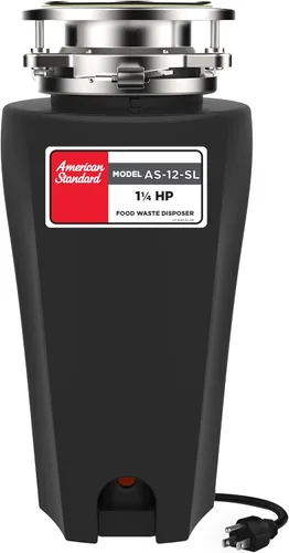 Miniatura 8 de American Standard 10-US-AS-5 Sistema de molienda de residuos de alimentos de acero inoxidable antiatascos para desechos de basura, línea delgada