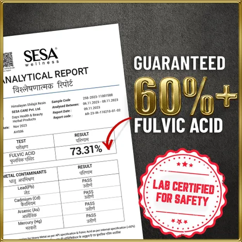 Miniatura 7 de sesa Resina Shilajit del Himalaya 100% ayurvédica, 50 porciones de 400 mg que ayuda a aumentar la fuerza, más de 85 oligominerales, resistencia e
