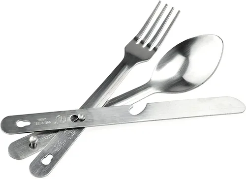 ASR Outdoor Juego de 2 utensilios de cocina minimalista para campamento, estilo militar del ejército MRE Chow
