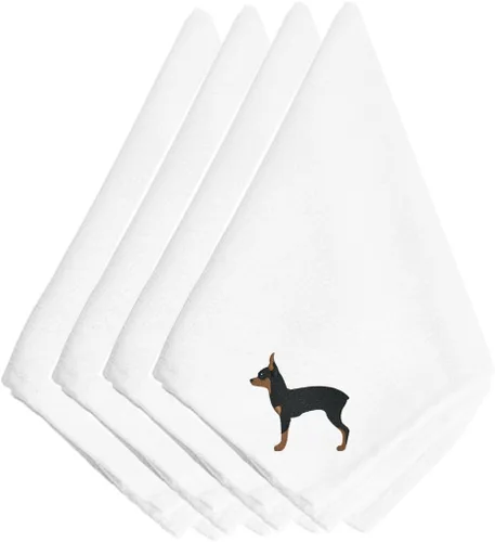Miniatura 94 de Caroline's Treasures BB3448NPKE Affenpinscher - Juego de 4 servilletas bordadas, lavables, suaves, duraderas, servilletas de mesa para hotel