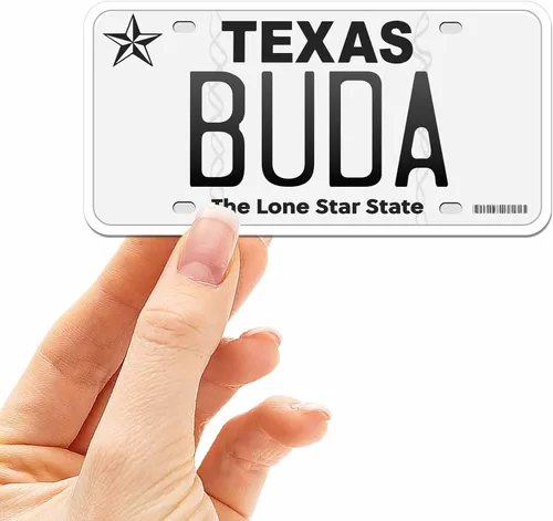Calcomanía para placa de matrícula de Texas, elige entre más de 50 ciudades de TX, calcomanía para parachoques de Texas para automóvil, calcomanías