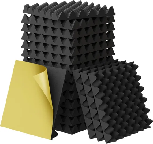 Miniatura 12 de Paquete de 6 espuma acústica de 1.5 x 12 x 12 pulgadas, espuma de caja de huevos a prueba de sonido (diseño más insonorizante), paneles acústicos