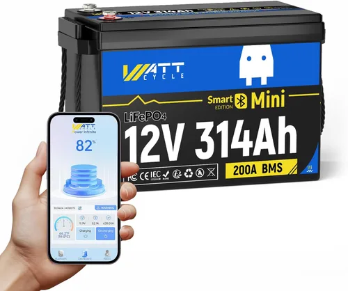 Miniatura 17 de WattCycle Batería de Ciclo Profundo LiFePO4 de 12V 100Ah - Grupo BCI 24, 15000 Ciclos, BMS 100A, Protección -4℉ para RV Boondocking, Carrito