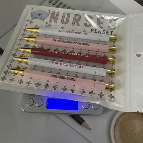 Miniatura 9 de Juego de 5 bolígrafos divertidos para enfermera, bolígrafos divertidos de tinta negra, bolígrafos de enfermería para enfermeras, médicos