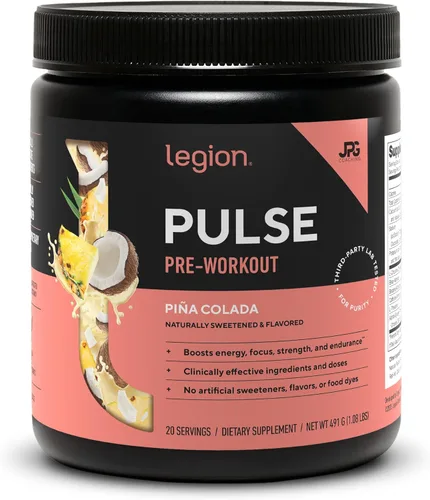 Miniatura 33 de LEGION Pulse Pre Workout - Bebida preentrenamiento de óxido nítrico totalmente natural para aumentar la energía, sin creatina, endulzada