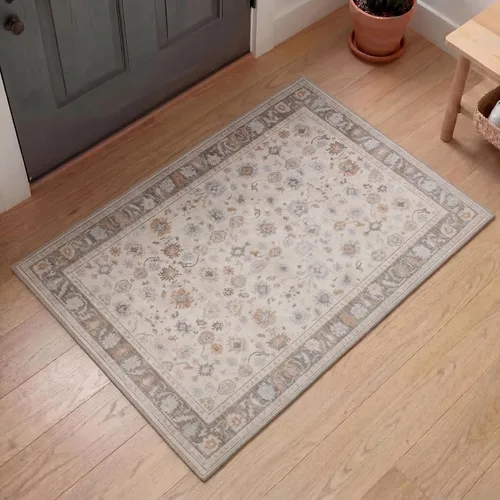 Miniatura 89 de Kuden Alfombra pequeña de 2 x 3, lavable a máquina, parte trasera antideslizante, estilo vintage, suave, pelo bajo, alfombras de área para entrada