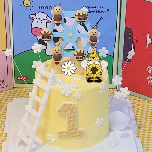 Miniatura 3 de Moldes de silicona de abejorros de abeja para fondant, molde de colmena de abeja, girasol, miel, para decoración de tartas de azúcar, decoración