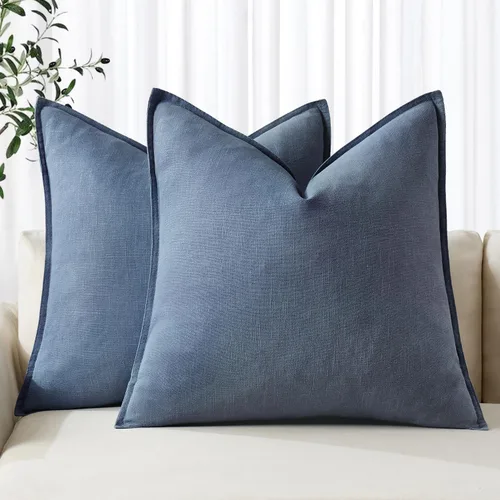 Miniatura 46 de MIULEE - Juego de 2 fundas de almohada decorativas de lino, estilo bohemio, rústico, neutral, para sofá, cama, 16 x 16 pulgadas, color marrón