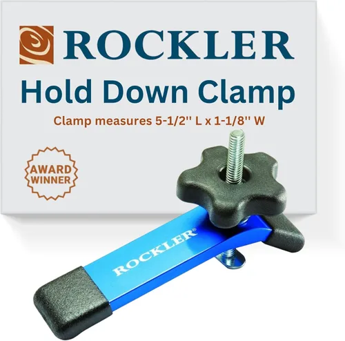 Rockler Abrazadera de sujeción, (5-1/2 pulgadas de largo x 1-1/8 pulgadas de ancho). La abrazadera de prensa de taladro es para bancos de trabajo,