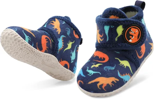 Miniatura 8 de LeIsfIt Pantuflas de casa para niños y niñas, botas de invierno para niños, cálidas, ligeras, con suela antideslizante