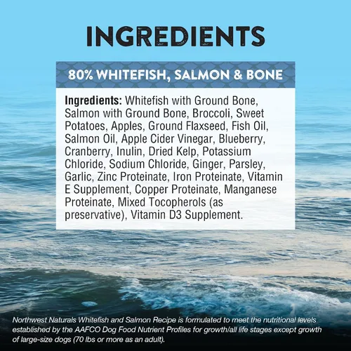 Miniatura 4 de Northwest Naturals Alimento liofilizado para perros de pescado blanco y salmón - Nuggets de tamaño bocado - Sin granos, alta en proteínas, dieta
