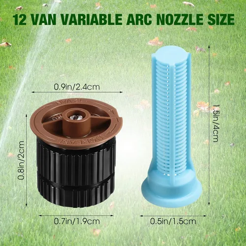 Miniatura 2 de Geiserailie 3 piezas de 12 boquillas de arco variable de repuesto para cabezal de aspersor ajustable giratorio de 360 grados para riego emergente