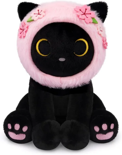 Miniatura 19 de Peluche de gato negro con manzana roja, regalo de agradecimiento para profesores, agradecimiento por ayudarme a crecer, bonito peluche de gato de 8