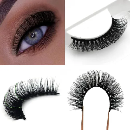 Miniatura 33 de 10 pares de pestañas rusas 3D voluminosas, con curvatura DD, pestañas postizas de visón sintético, pestañas de 19/32 de pulgada que parecen S09