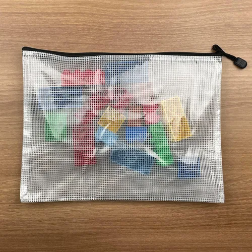 Miniatura 8 de (9 tamaños, 18 unidades) - Carpetas de malla de plástico con cremallera para documentos, carpetas de archivos con cremallera para escuela, oficina