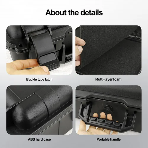 Miniatura 3 de Estuche rígido portátil - Funda de transporte impermeable, con espuma de bricolaje, grande, 18.4 x 12.6 x 6.3 pulgadas