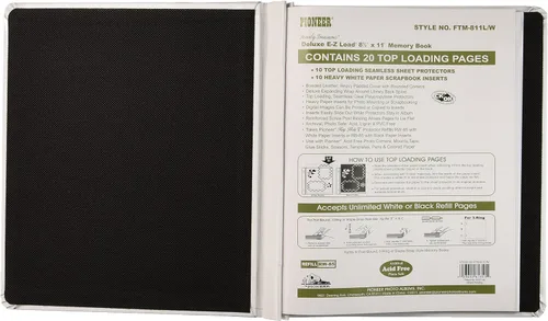 Miniatura 3 de Pioneer Photo Albums Family Treasures Deluxe - Libro de recortes con cubierta de cuero blanco de 20 páginas para páginas de 8.5 x 11 pulgadas