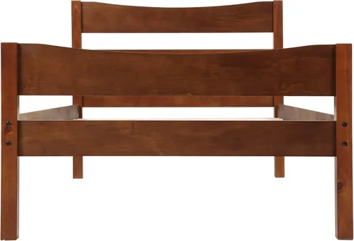Miniatura 7 de MERITLINE Cama de plataforma de tamaño individual con cabecero y estribo, marco de cama de madera, no necesita somier, nogal