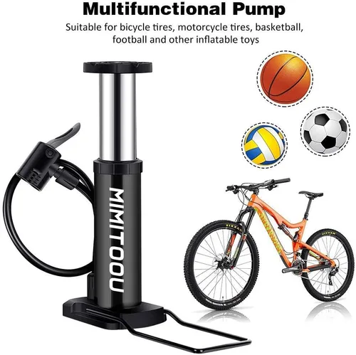 Miniatura 2 de Bomba para Bicicleta, Mini Bomba de Bicicleta Portátil Bomba de Piso para Bicicleta con Válvulas Presta y Schrader Bomba de Aire de Piso