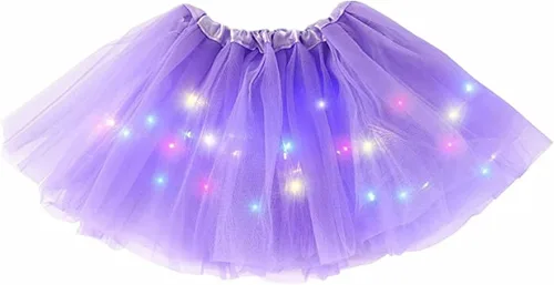 Miniatura 13 de Faldas de tutú LED para mujer, falda de tul con capas para baile de ballet, faldas iluminadas para disfraz de fiesta