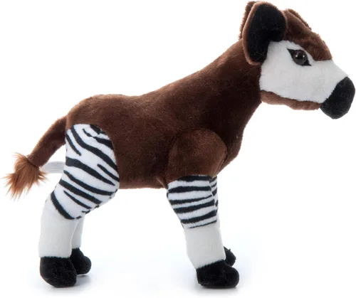 Miniatura 7 de The Petting Zoo Peluche africano de Okapi, regalos para niños, animales salvajes del zoológico Onez, juguete de peluche africano Okapi de 12 pulgadas
