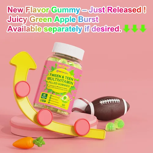 Miniatura 9 de Nextdia Gomitas multivitamínicas rellenas para adolescentes y niñas de 12 a 17, 18 y 19 años, multivitamínico para niños mayores de 10 años