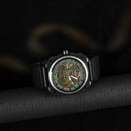 Miniatura 6 de Automatic Watches for Men,Stainless Steel Case with Leather Band,50M Waterproof Men Mechanical Wrist Watches