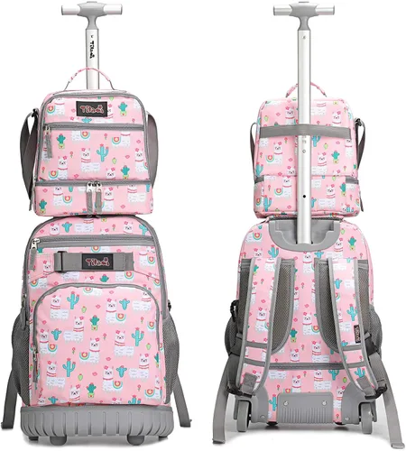 Miniatura 2 de Tilami Mochila con ruedas, mochila para laptop de 19 pulgadas con ruedas y lonchera
