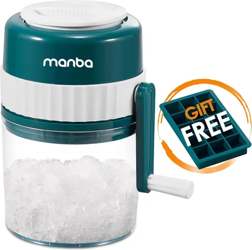 MANBA Picadora de Hielo y Máquina de Cono de Nieve - Picadora de Hielo Portátil de Primera Calidad y Máquina de Hielo Raspado con Cubiteras Gratis -