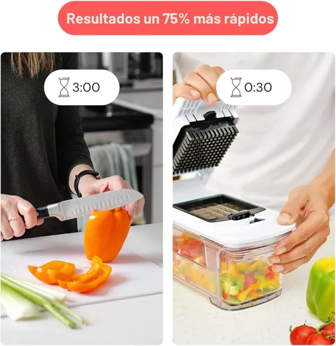 Miniatura 3 de Cortador de mandolina Fullstar para cocina - Picador de verduras, cebolla, patata, picador y cortador de alimentos, frutas y verduras