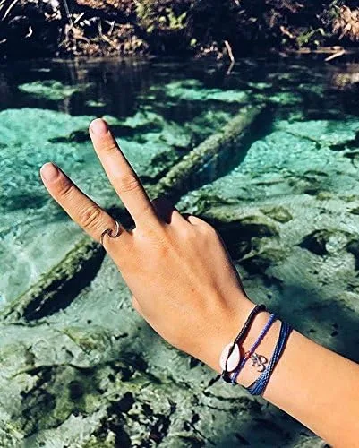 Miniatura 2 de Pura Vida - Pulsera sólida 100 % impermeable, hecha a mano con dije revestido y correa ajustable