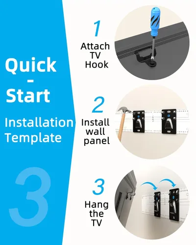 Miniatura 7 de Supcline Soporte de pared para TV sin montantes para la mayoría de televisores de 26 a 100 pulgadas de hasta 200 libras, soporte de TV para paneles