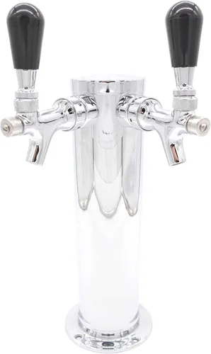 Miniatura 12 de K&B - Torre Kegerator de cerveza de doble grifo de 3 pulgadas, personalizable (grifo cromado, mango de grifo de acero inoxidable)