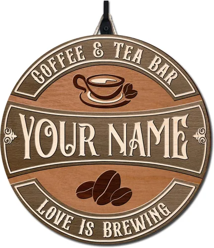 Miniatura 25 de Letrero de madera personalizado para barra de café, terapia en una taza tolerable a la gente, placa de pared para decoración de cocina, regalos