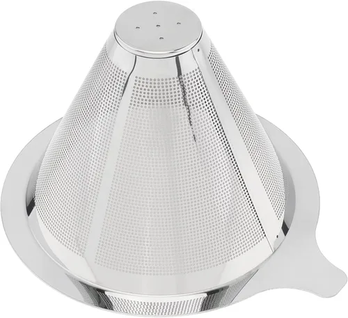 Miniatura 4 de TQEONKL - Gotero de café reutilizable sin papel, cono de metal, reutilizable, taza individual (2-4 tazas)