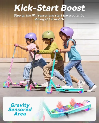 Miniatura 4 de Gyroor KS2 Kids Electric Scooter – 5 MPH Safe Speed, Foot Sensor Start, LED Lights, Adjustable Handlebar, 2 Hr Fast Charge, UL2272 Certified, Ages