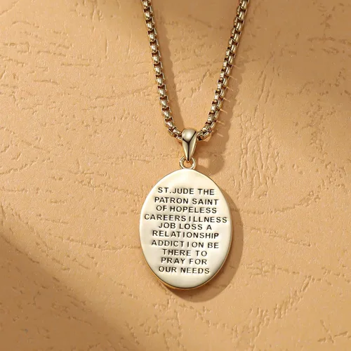 Miniatura 302 de Collar de plata de ley 925 con medalla de San Patrón, colgante de protección católica, amuleto, joyería religiosa para hombres y mujeres
