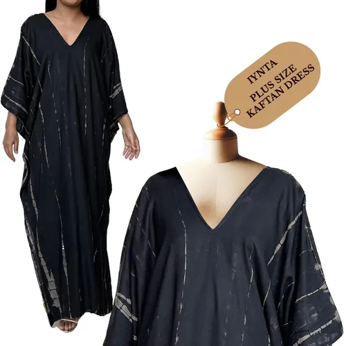 Miniatura 12 de Vestidos caftán hechos a mano en talla grande para mujer, vestido de gran tamaño teñido anudado, salida de baño para vacaciones y salidas nocturnas