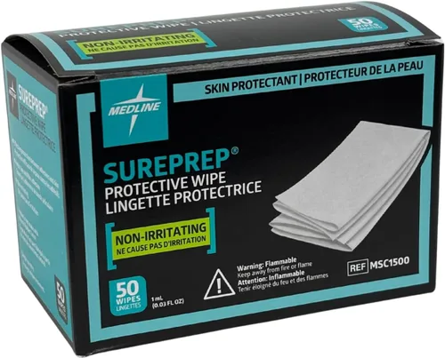 Miniatura 3 de Medline SurePrep Barrera Protectora para la Piel, Toallita - Suministros médicos de alta calidad para cuidado y protección de la piel, paquete de 50