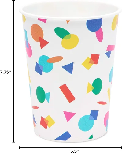 Miniatura 5 de American Greetings Suministros para fiestas de arcoíris, tazas de 16 onzas (8 unidades)