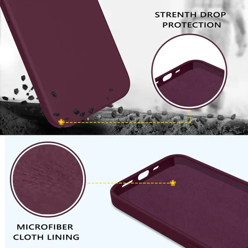 Miniatura 106 de GUAGUA Funda compatible con iPhone 17 Pro Max de 6.9 pulgadas, silicona líquida, goma de gel suave, delgada, forro de microfibra delgada